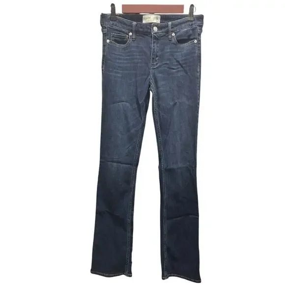 Abercrombie & Fitch Bootcut Jeans Women’s Size 4L Long W27 L35 Dark Wash - Picture 1 of 6